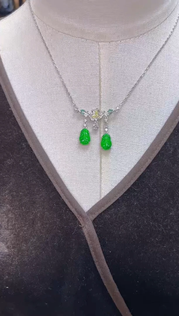 项链银S925镶嵌翡翠029(多样性发货发其一)