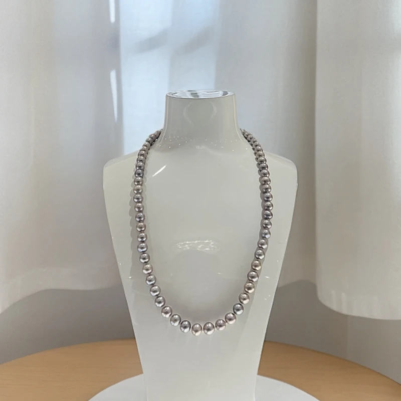 【玺润珠宝】无核喜马拉雅铂金灰项链7-8mm 气质百搭 【多样性发货】