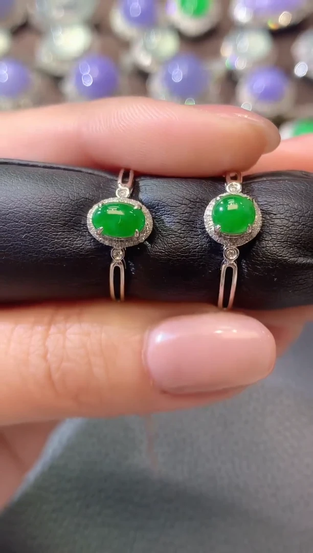 【闪购商品】翡翠戒指18K金镶嵌A2多样性发一件