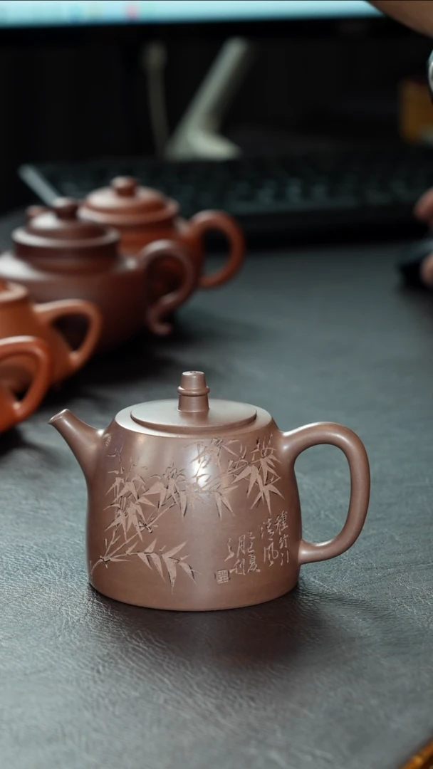 茶壶紫砂汗铎刻绘版预售