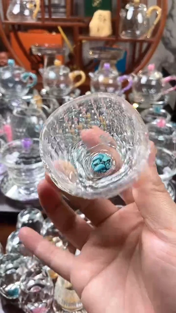 【闪购商品】玺宴新款水晶四方杯绿松石