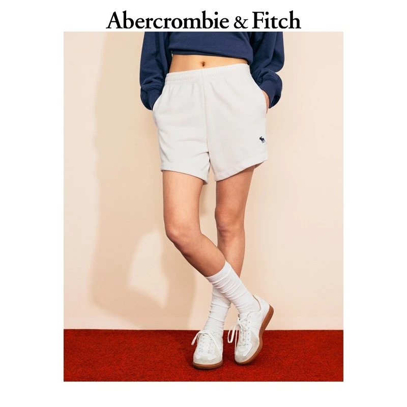 AF经典小麋鹿图案女装25夏季美式百搭毛圈布运动卫裤短裤149-5232