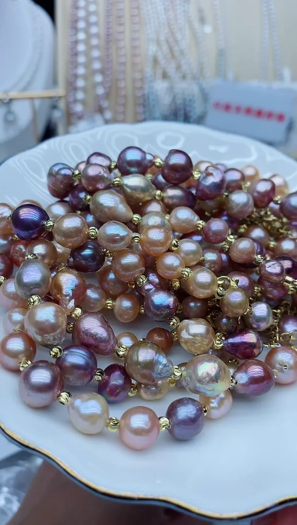 未镶嵌手链淡水珍珠手链多样性发其一天然珍珠有瑕疵正常介意勿拍