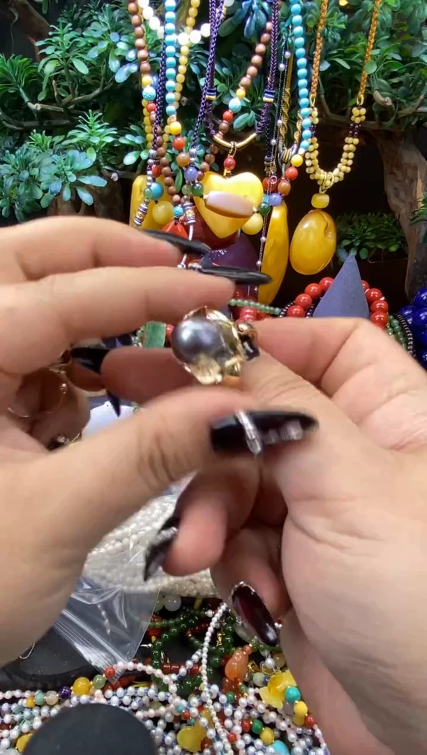 合金戒指淡水珍珠珍珠戒指