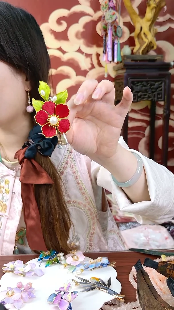 纯铜合金琉璃绒花好美丫丫丫丫