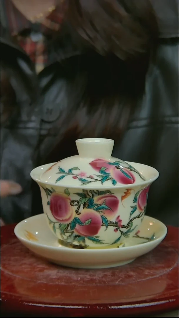 摆件陶黄稀土寿桃马蹄三才