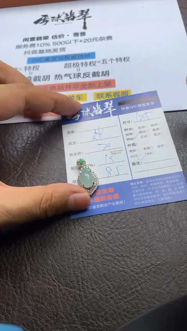 【闪购商品】翡翠颈饰银S925镶嵌131922531