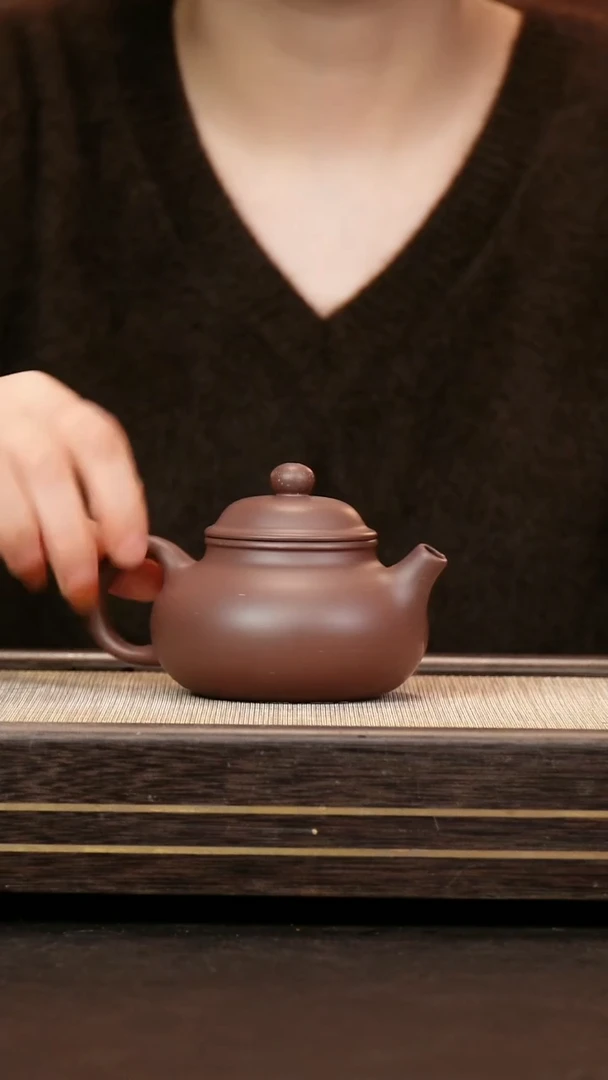 茶壶紫砂原矿天青泥暗肝色 容天200cc 大号