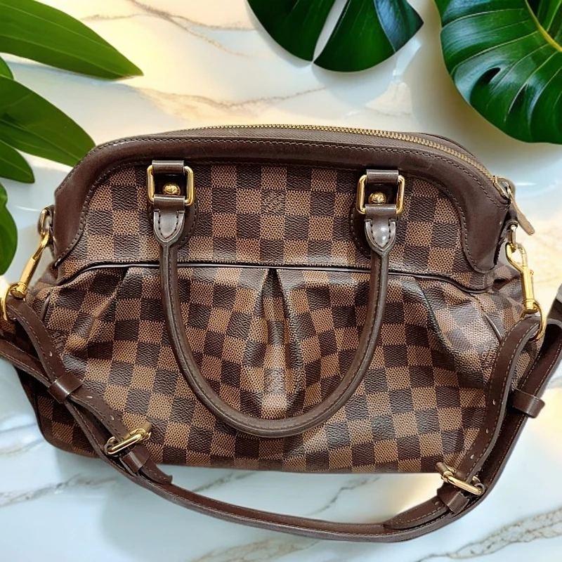 95新 LouisVuitton/路易威登 棕棋盘格葫芦包1188 8599