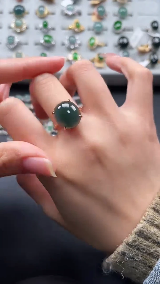 【闪购商品】翡翠戒指银S925镶嵌36536