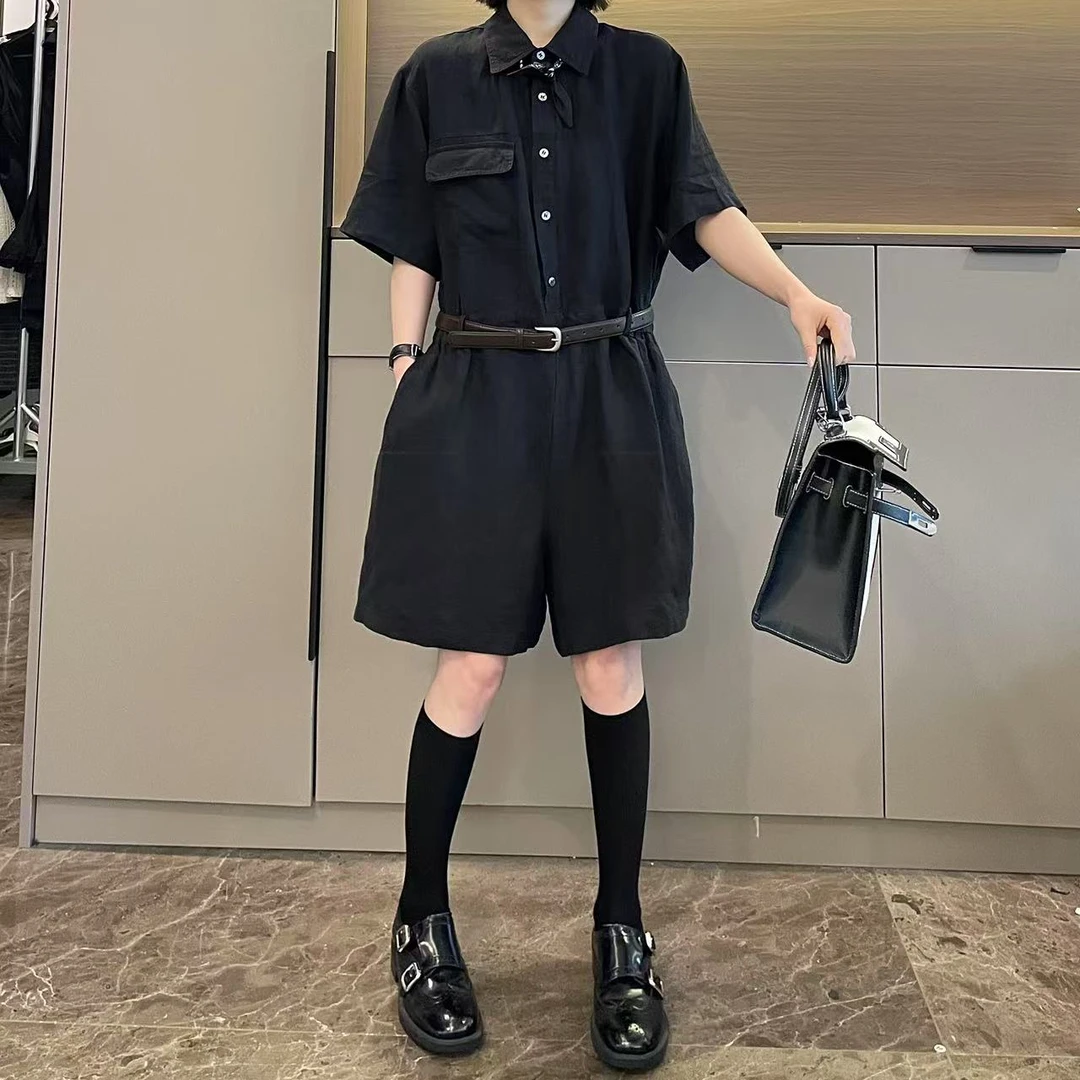 米可/MK-1914ZJ【麻料连体裤】时尚休闲气质减龄春季新款连体裤