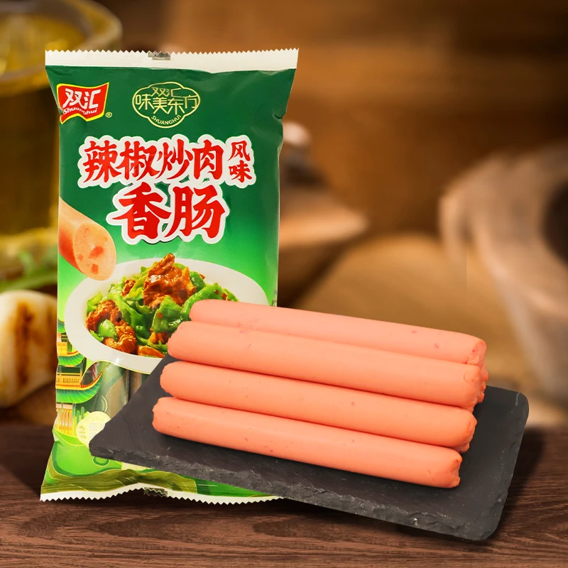 【新品】双汇味美东方系列辣椒炒肉风味香肠开袋即食休闲火腿肠