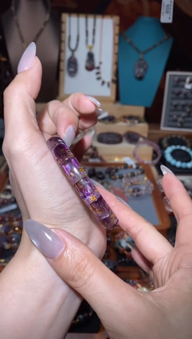 【闪购商品】水晶手牌未镶嵌极光紫钛多样性发其1