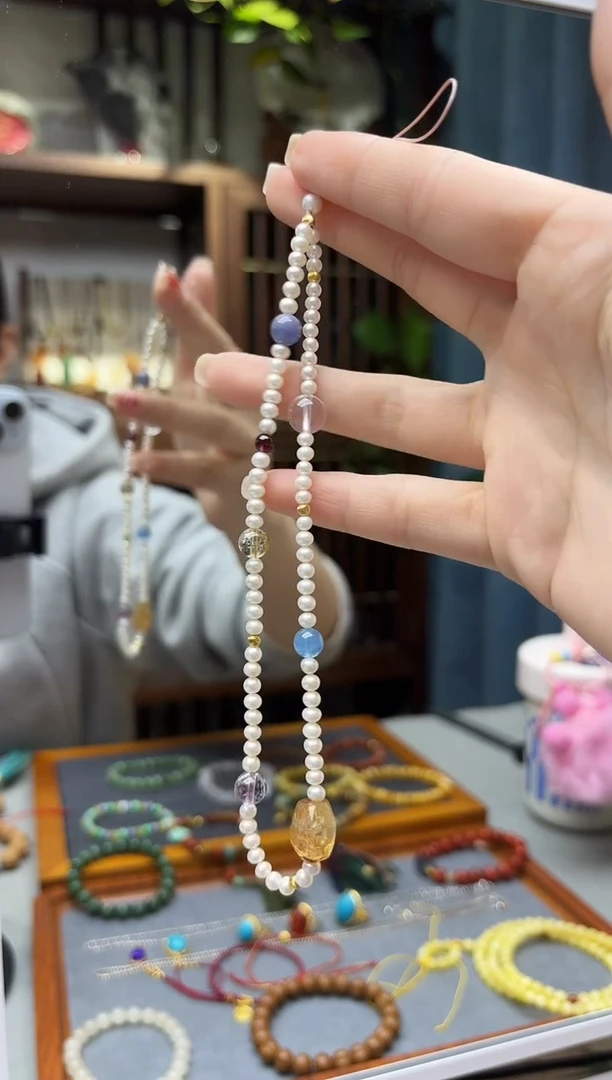 未镶嵌挂件淡水珍珠珍珠手机链挂件TS