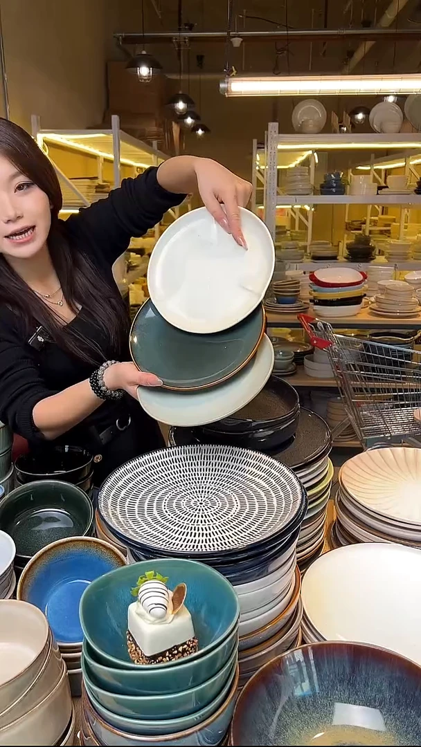 瓷131外贸尾货高温釉下彩陶瓷餐具默认微瑕