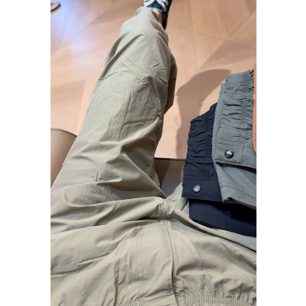 2025夏季新款高腰显瘦大码阔腿显瘦薄款夏季速干工装裤