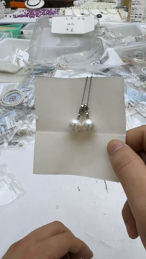 吊坠(赠链)未镶嵌淡水珍珠12-13mm 白珠万能扣