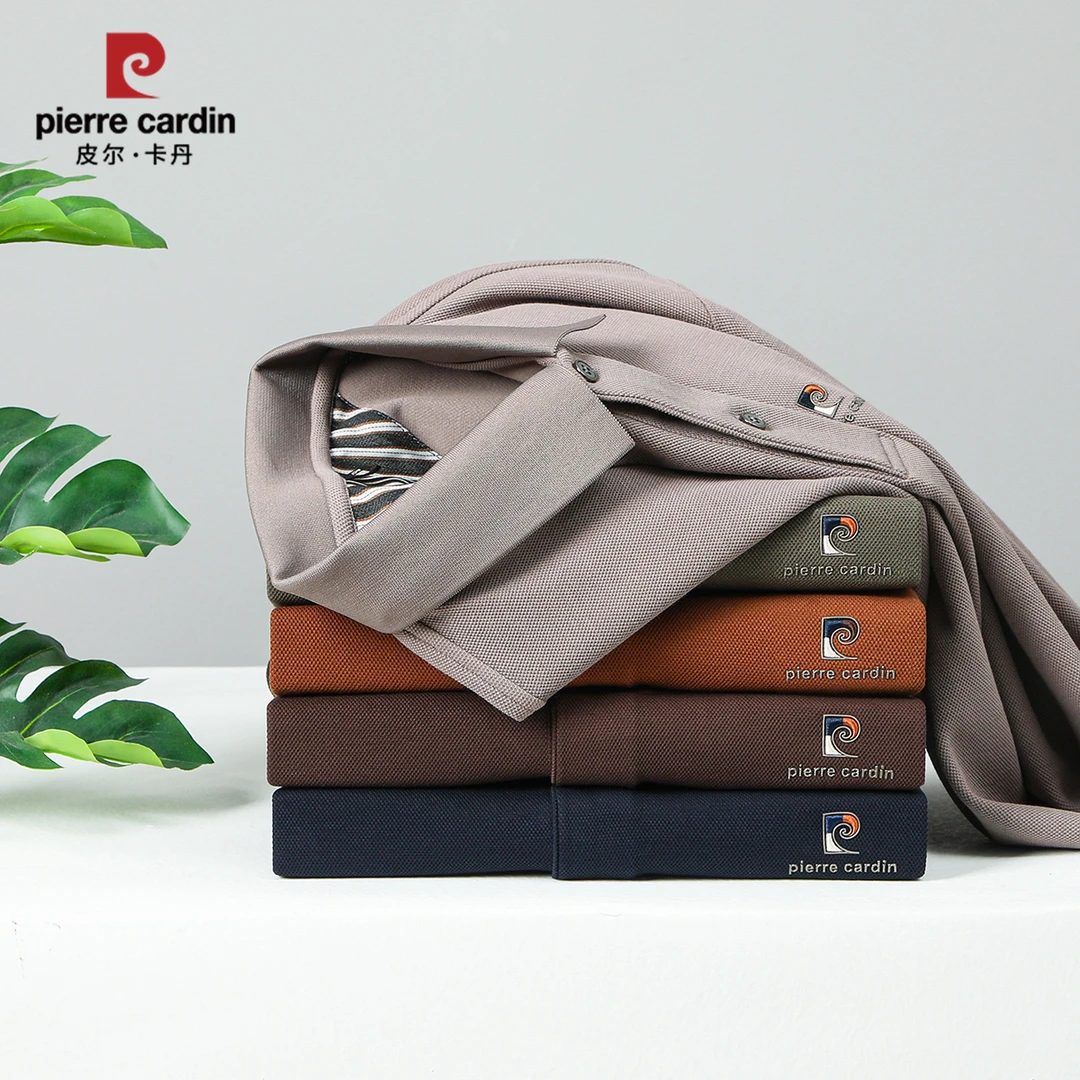 皮尔卡丹高端品牌男士长袖t恤秋季翻领棉上衣时尚绅士休闲POLO衫