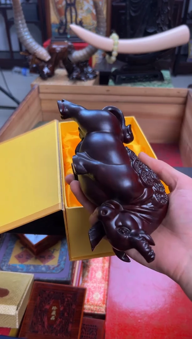 【闪购商品】木—————————————牛摆件