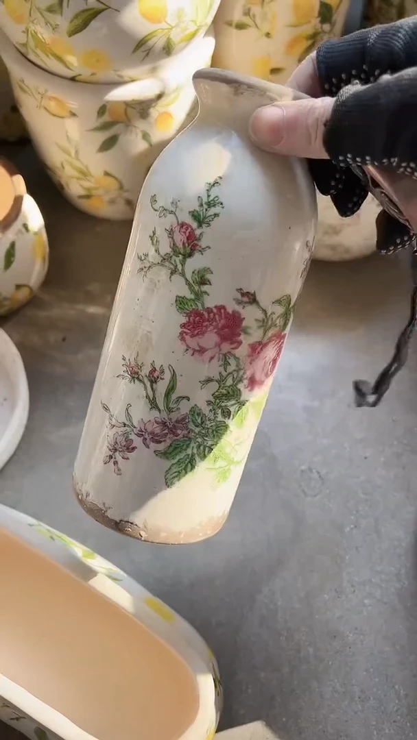 【闪购商品】陶瓷花盆高20cm内口4.5cm