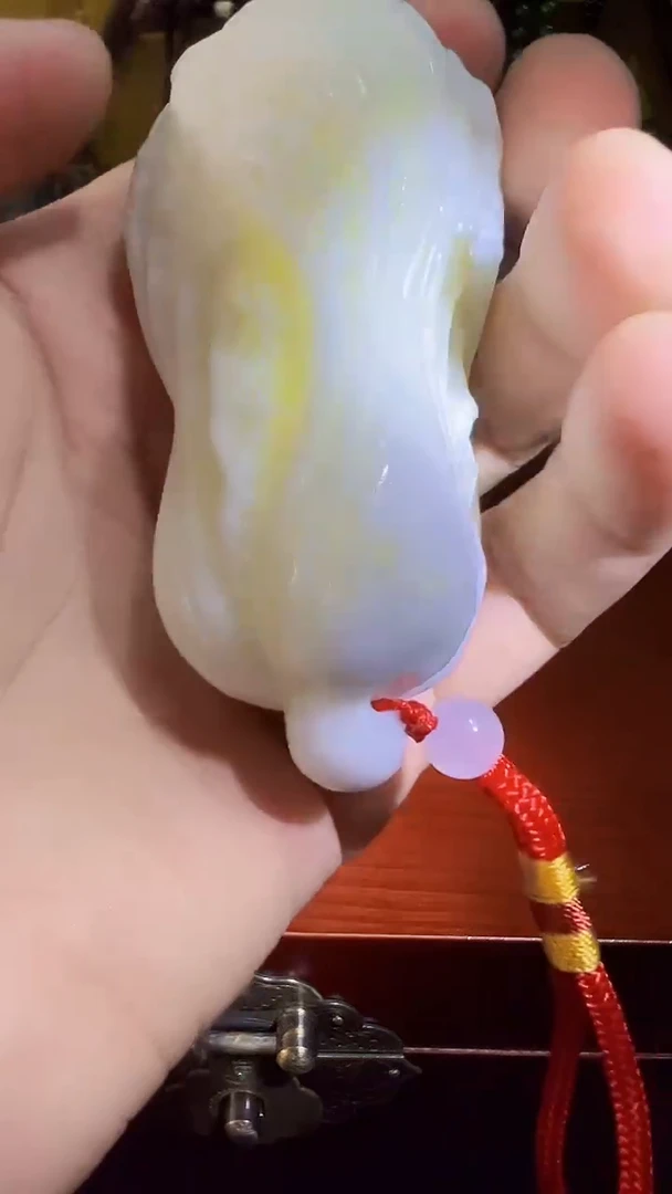 和田玉未镶嵌挂件和田 白菜把件 （飞铃文玩）