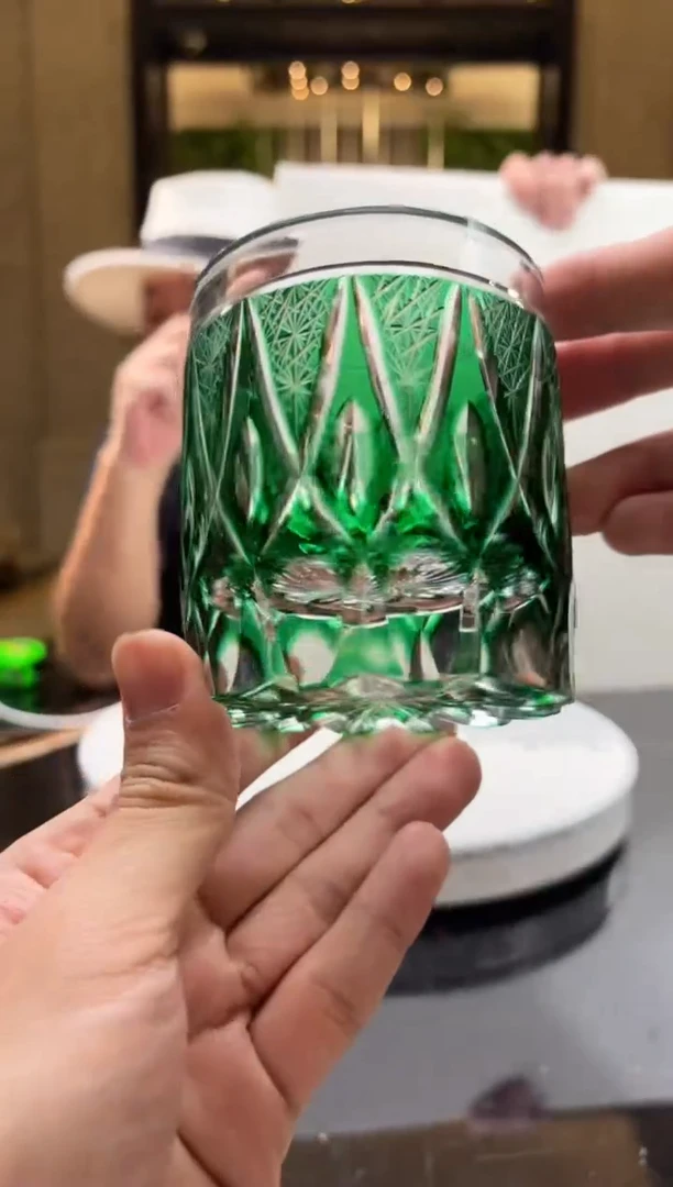 【闪购商品】茶宠AJ06090祖母绿威士忌杯