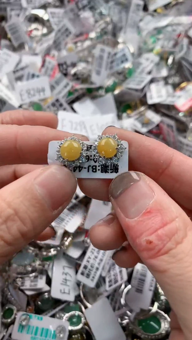 银S925镶嵌戒指翡翠777   10`