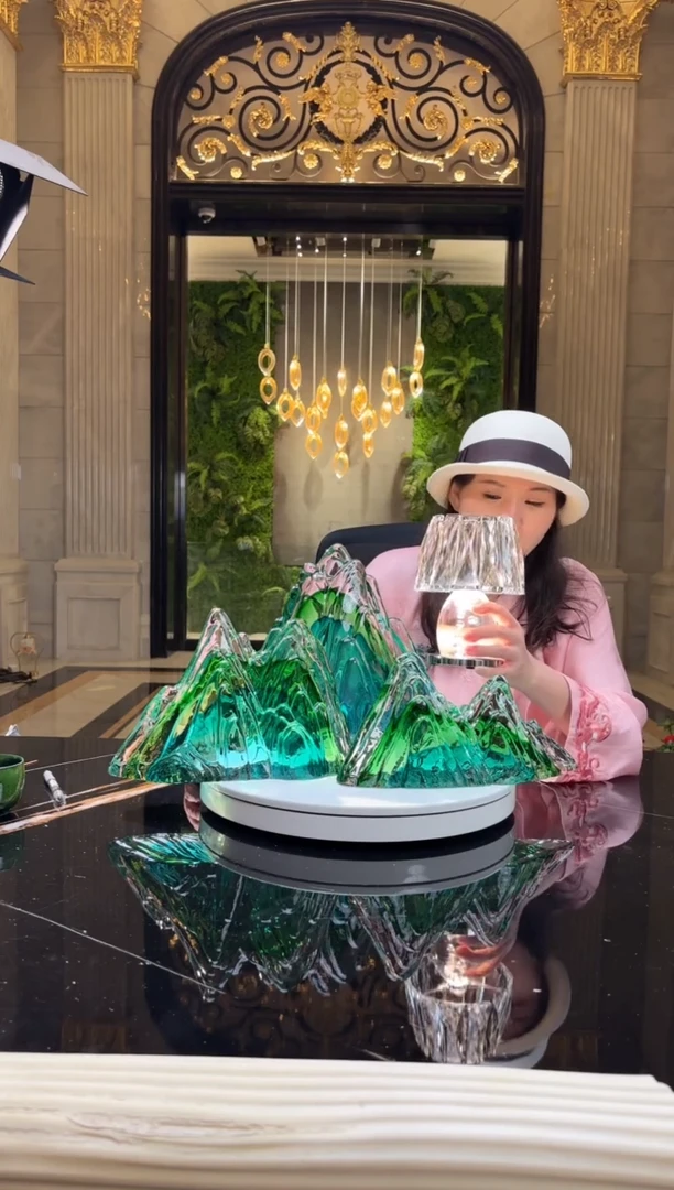 摆件三山摆件一组三件+小台灯一个