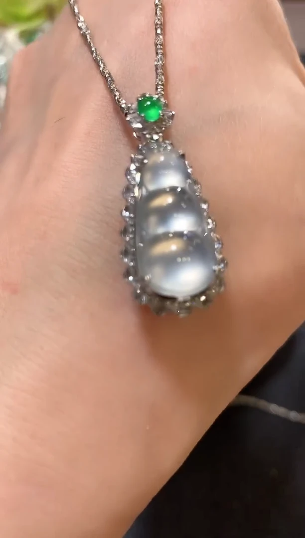 吊坠(不含链)18K金镶嵌翡翠z158