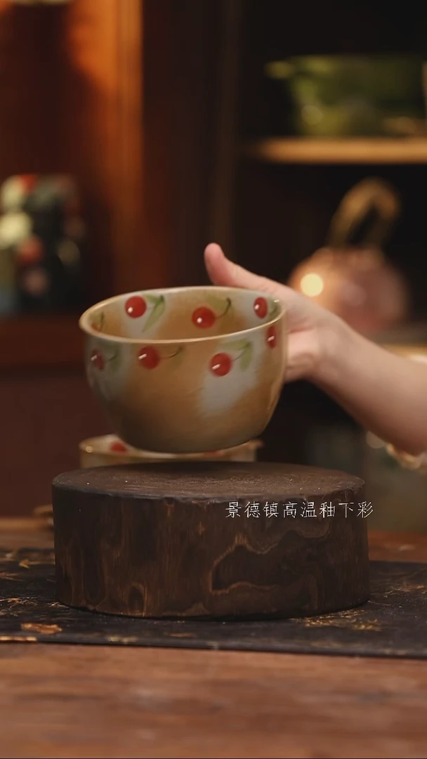 陶瓷 景德镇高温釉下手绘陶瓷@L221@