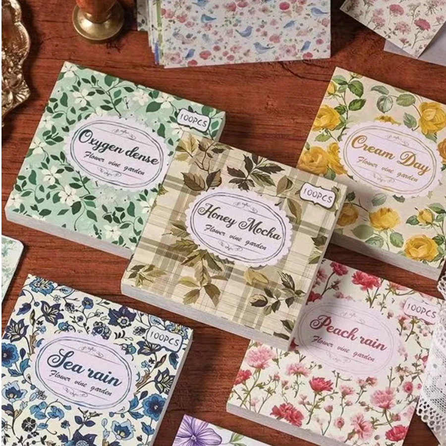 8厘米迷花蔓园复古花卉手帐贴纸素材便签拼贴背景纸儿童手工折纸