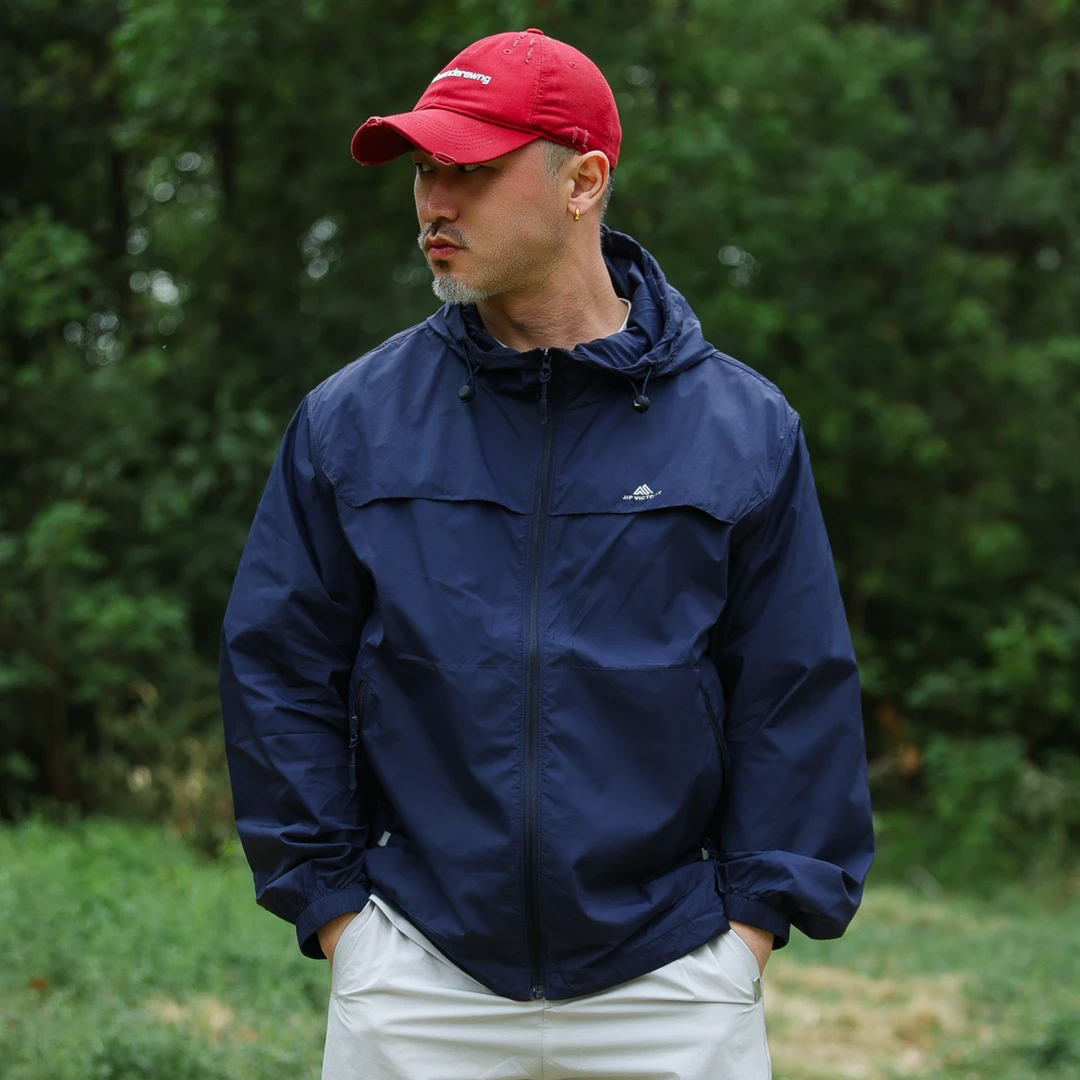 夏季新款UPF50+原纱凉感薄款透气撞色连帽防晒皮肤衣外套男女同款