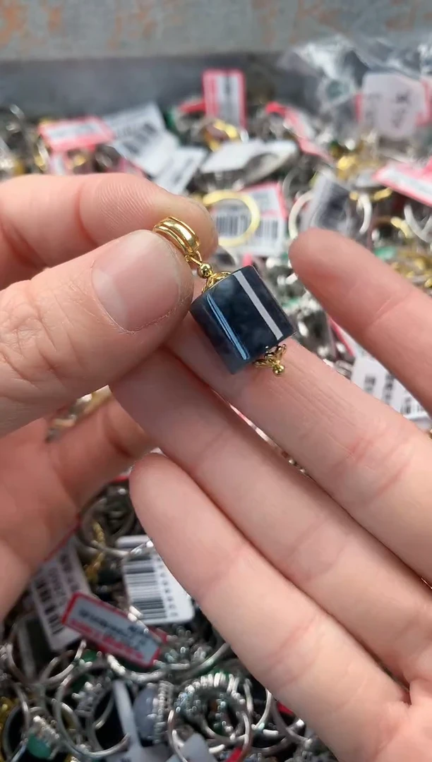 银S925镶嵌戒指翡翠666   2