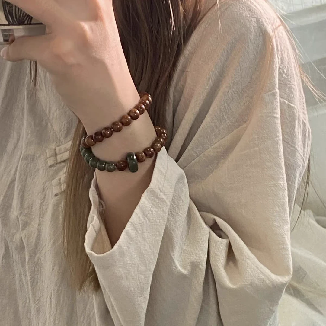 库克菩提高油高密搭配跑环手链女佛珠念珠双圈佛珠手串库克手串