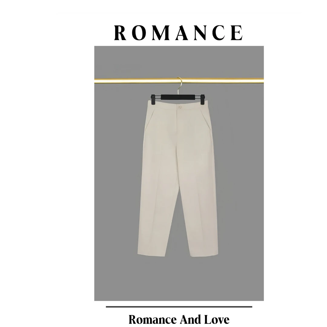 ROMANCE  极简主义  舒柔特休闲舒适春夏直筒九分裤