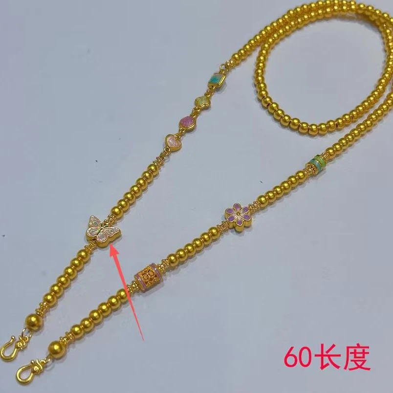福满圆珠宝 足金999投资金 蝴蝶几何双钩项链60CM（多退少补）