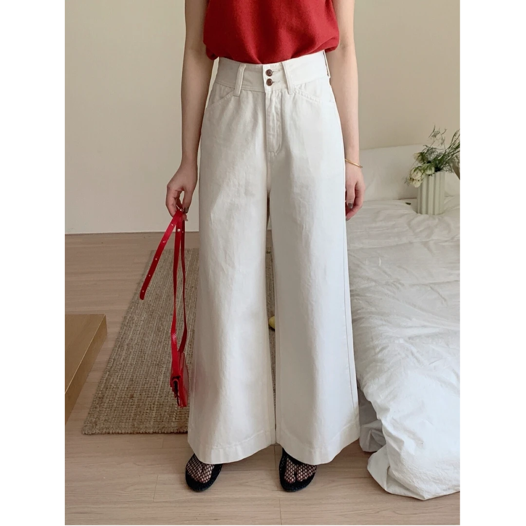 【BeautyKey】温柔 棉感直筒显瘦显高牛仔裤