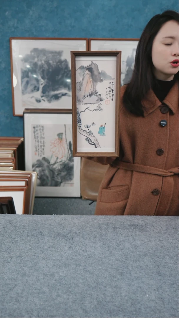 【闪购商品】国画17*37本土老师木质摆台