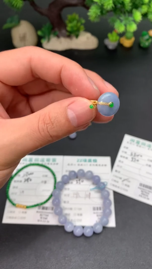 颈饰18K金镶嵌翡翠模式推广期48小时鉴赏期