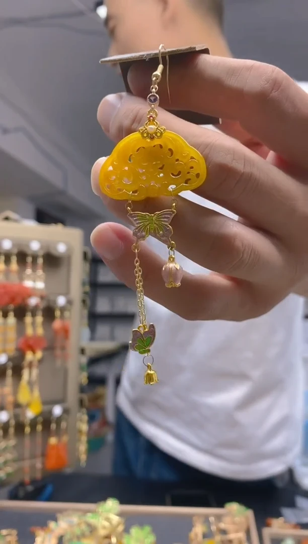 【闪购商品】翡翠耳饰合金0121翡翠耳钩一个