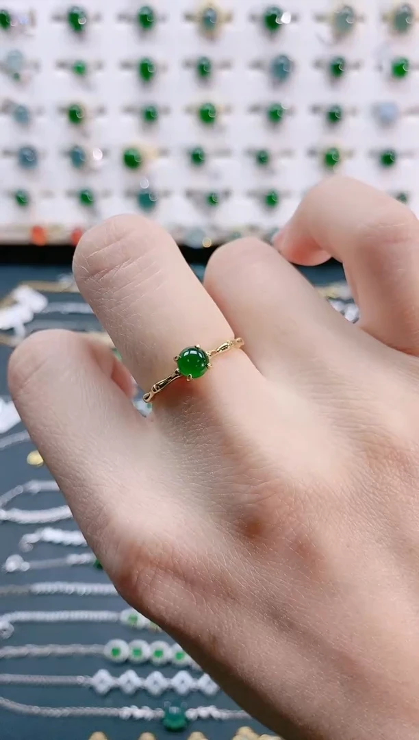 【闪购商品】翡翠戒指银S925镶嵌天然翡翠