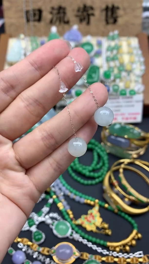【闪购商品】翡翠耳饰18K金镶嵌124-中国好珍宝