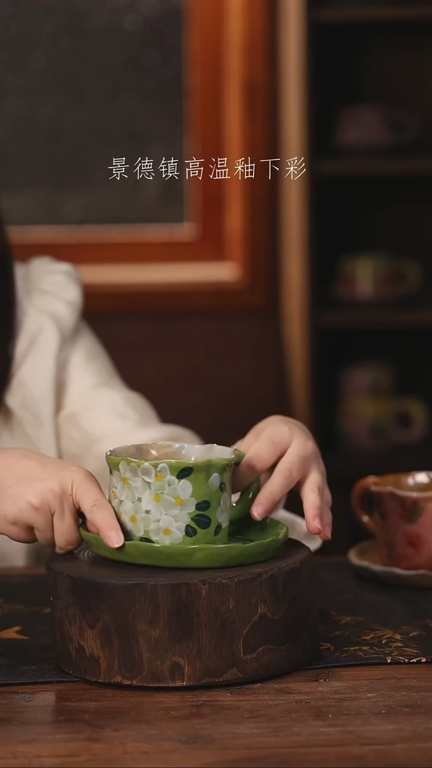 陶瓷景德镇高温釉下手绘陶瓷@L004@