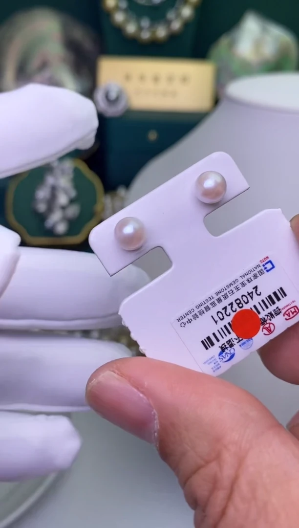 【闪购商品】海水珍珠耳饰银S925镶嵌6-7