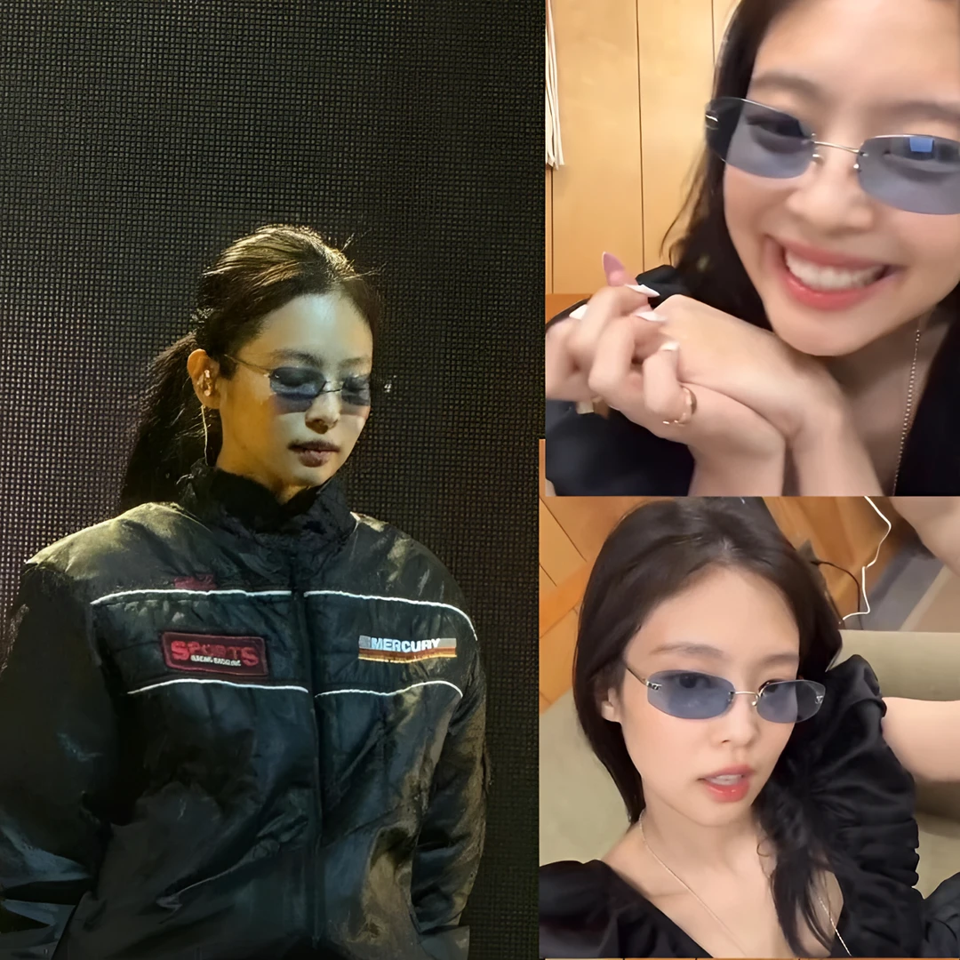 2025新款网红潮流防紫外线明星jennie同款无框墨镜4002时尚太阳镜