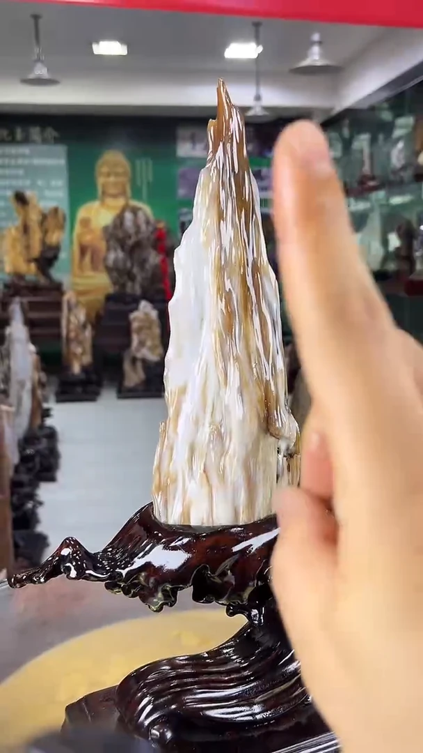 缅甸天然树化玉摆件