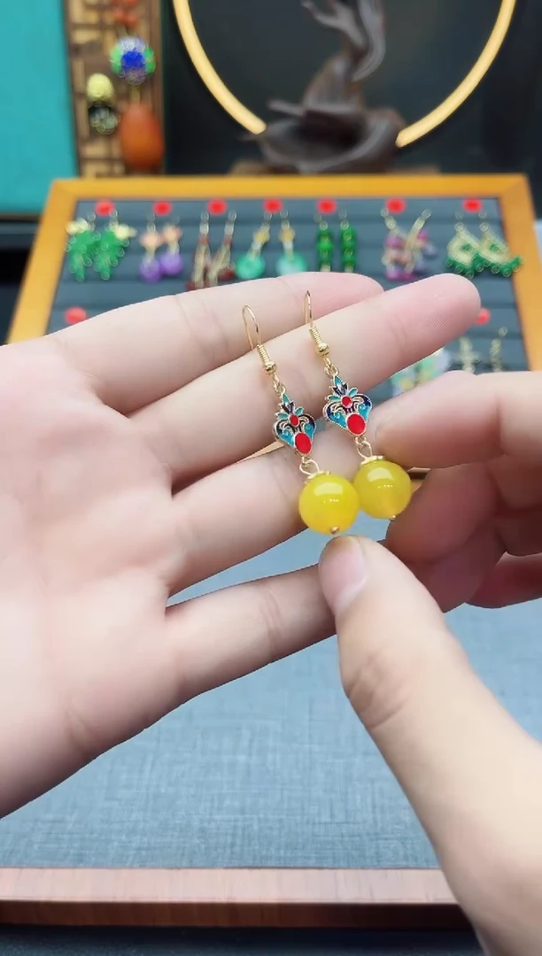 【闪购商品】玛瑙/玉髓耳钉银S925镶嵌228000