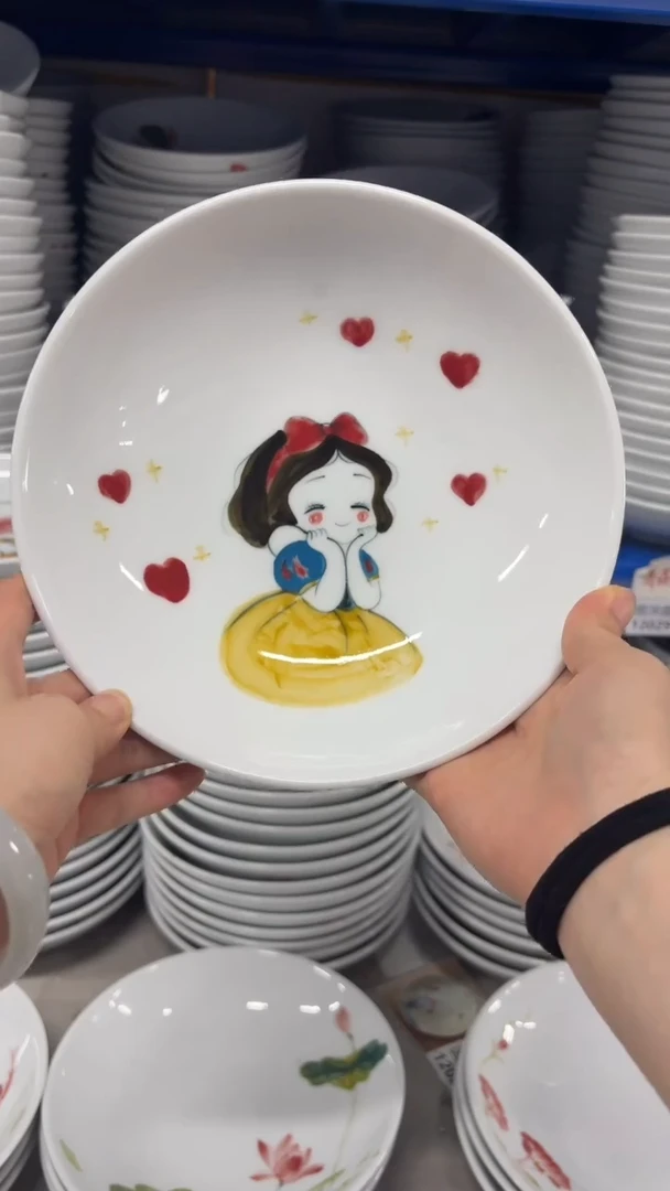 瓷片景德镇高温陶瓷食品级手绘釉中彩-圆深盘