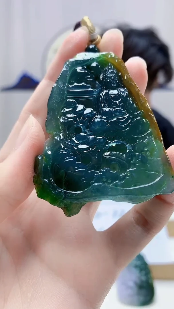 未镶嵌定制翡翠5145zm-毛货挂件53观音