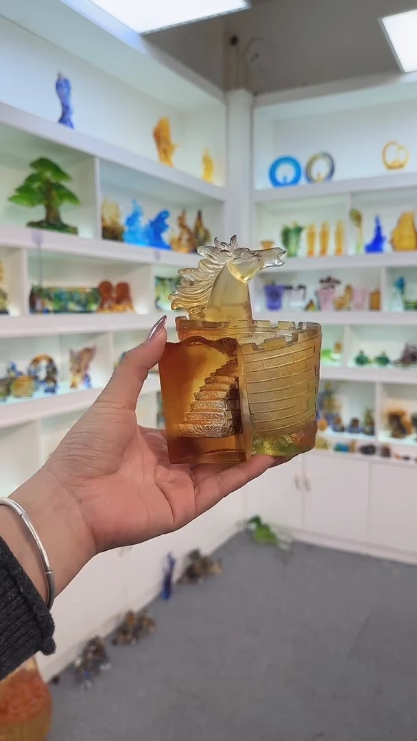 手工艺品琉璃长城马